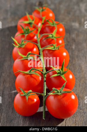 Branche de tomates cerises isolated on white Banque D'Images