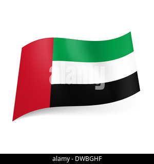 Drapeau national de l Emirats Arabes Unis vert blanc et noir