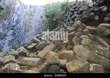 Particularité géologique de Los Tercios chute près de Suchitoto sur El Salvador Banque D'Images