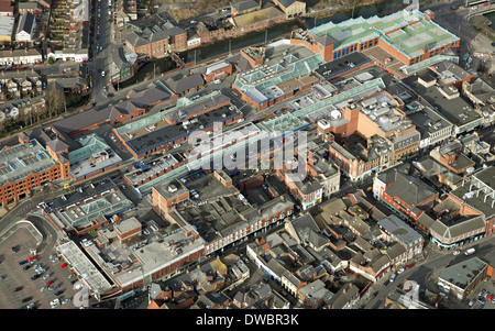 Vue aérienne de Freshney Membre Place shopping centre, le centre-ville de Grimsby Banque D'Images