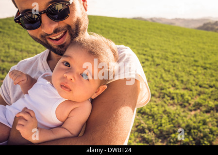 Portrait de petite fille et heureux père Banque D'Images