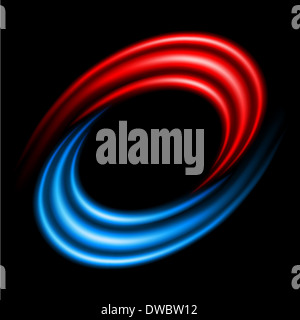 Abstract Swirl signe. Illustration sur fond noir Banque D'Images