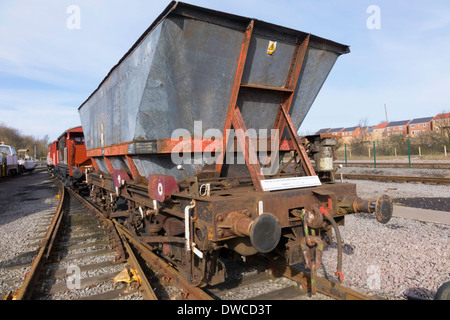 Le dernier de plus de 10 000 wagons-trémies charbon MGR construit à Shildon Works qui a fermé en 1984 Banque D'Images