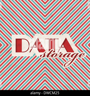 Concept de stockage des données sur fond rayé. Banque D'Images