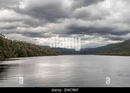 Gordon River, forêt tropicale tempérée, Strahan, Tasmanie, Australie Banque D'Images