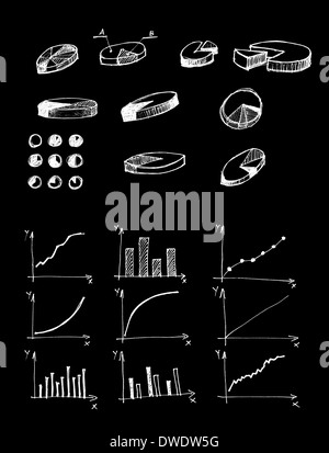 Des diagrammes et des graphiques et autres dessins infographies collection comme éléments de conception. Banque D'Images