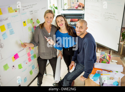 High angle portrait of business people in creative office Banque D'Images