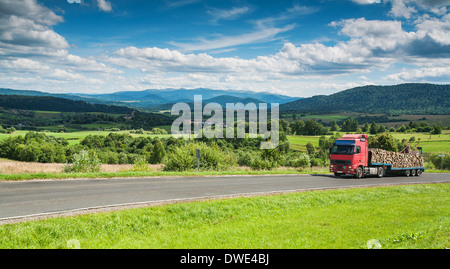 Vue panoramique des montagnes vertes, Pologne Bieszczady Banque D'Images