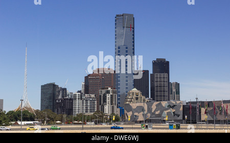 Melbourne, Australie - Tôt le matin, vue de la ville de Melbourne en Australie avec Eureka tower dans le centre Banque D'Images