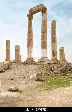 Temple de Hercule sur la citadelle d'Amman, Jordanie Banque D'Images