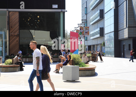 Le centre commercial de Westfield, à côté du Parc Olympique Queen Elizabeth, à Stratford, E20 est de Londres, Angleterre, RU Banque D'Images