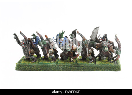 Warhammer Orques et Gobelins. dix orc arrer boyz Banque D'Images