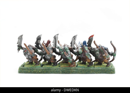 Dix Orc Arrer Boyz . L'unité de base de 7 points chacun. Banque D'Images