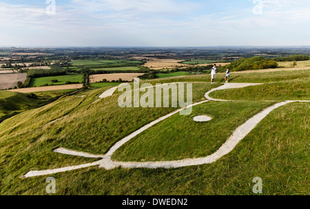 Le chef de l'Uffington Cheval Whiite, Oxfordshire, Angleterre Banque D'Images