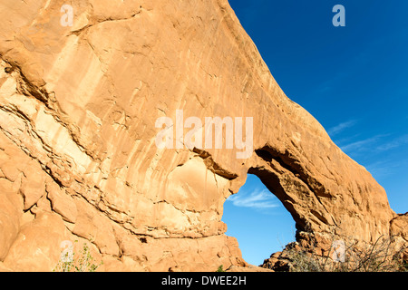 Fenêtre nord, Arches National Park, Moab, Utah USA Banque D'Images