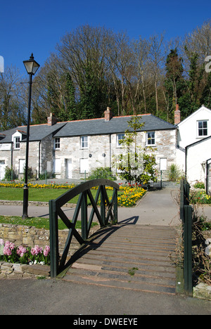 Cottage dans Trenance Gardens, Newquay, Cornwall, UK Banque D'Images