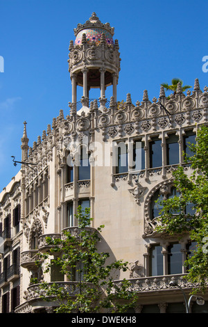 La conception moderniste de la Casa Lleó Morera dans le quartier de l'Eixample de Barcelone, dans la région de l'Espagne Catalogne Banque D'Images