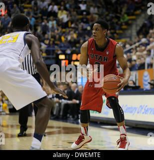Berkeley, CA, USA. 5Th Mar, 2014. Mar 05 2014 - Berkeley CA, États-Unis - Utah G/F #  3 Onwas Princeton NCAA de basket-ball au cours de mens match entre l'Université de l'Utah Runnin Utes et California Golden Bears 63-59 gagner au Pavillon Hass Berkeley Californie © csm/Alamy Live News Banque D'Images