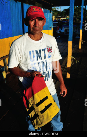 Tour operator - Port de Leticia. Ministère de l'Amazonas.LA COLOMBIE. Banque D'Images