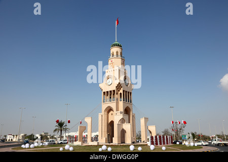 La tour de l'horloge à Al Manamah, Bahreïn, Moyen-Orient Banque D'Images