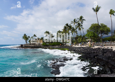 (Blanc) Magic Sands Beach, Laʻaloa Beach County Park, Kailua-Kona, Big Island, Hawaii, USA. Banque D'Images