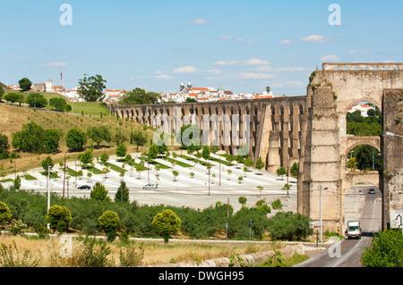 L'aqueduc d'Amoreira Elvas, Banque D'Images