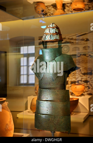 Une armure de bronze du 15e siècle avant J.-C., dans le Musée Archéologique de Nauplie, ville ('Argolide Argolide'), Péloponnèse, Grèce Banque D'Images