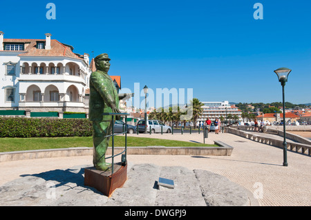 Statue du Roi D. Carlos I, Cascais Banque D'Images