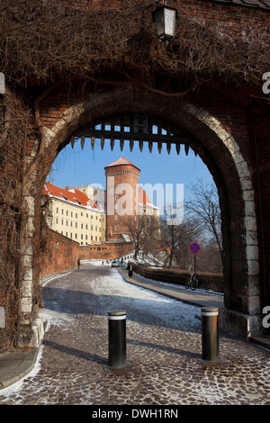 Herse à la porte sud du Château Royal sur la colline de Wawel dans la ville de Cracovie en Pologne Banque D'Images