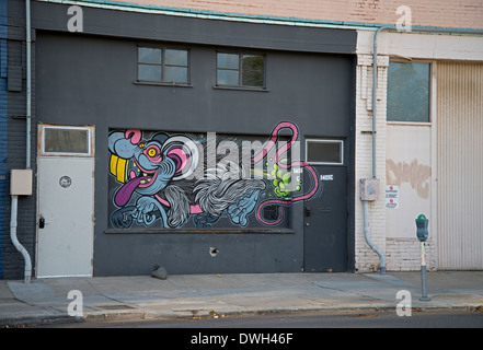 Fresque sur l'avant du bâtiment, East Village, le centre-ville de San Diego, California USA Banque D'Images