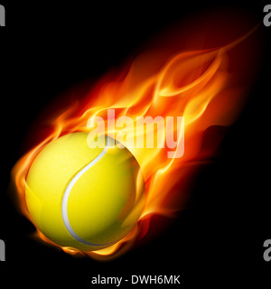 Flaming balle de tennis. Illustration sur fond blanc pour la conception Banque D'Images