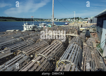 Les casiers à homard et Harbour, North Rustico, Î, Canada Banque D'Images