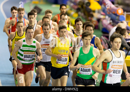 3000m hommes en finale Athlétisme Indoor Championships, Sheffield England UK Banque D'Images