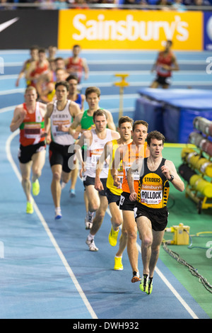 3000m hommes en finale Athlétisme Indoor Championships, Sheffield England UK Banque D'Images