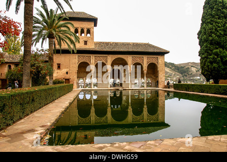 Alhambra, Granada, Andalousie, Espagne, Patio de los Leones (Patio des Lions) Banque D'Images