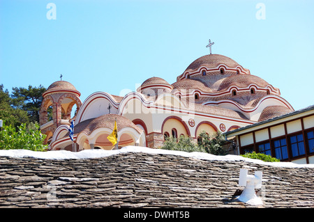 Le monastère de l'Archange Michael avec une partie de l'ongle Saint de la crucifixion de Jésus Christ, l'île de Thassos, Grèce Banque D'Images