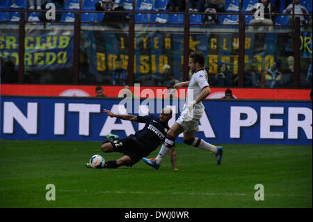 Milan, Italie. 09Th Mar, 2014. Jonathan de FC Inter Milan au cours de la Serie A italienne de football match Ligue entre Inter Milan et Torino FC au stade de San Siro à Milan, Italie. © Plus Sport Action/Alamy Live News Banque D'Images