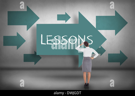 Leçons contre les flèches bleu Banque D'Images