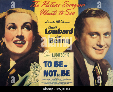 Être OU NE PAS ÊTRE 1942 Romaine Film Corporation film avec Carole Lombard et Jack Benny Banque D'Images