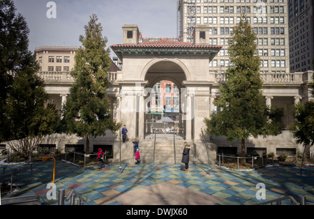 Le pavillon à l'extrémité nord de l'Union Square Park à New York Banque D'Images