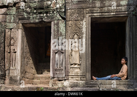 Ruines du temple Angkor Thom Angkor Wat dans Camboda à. Banque D'Images