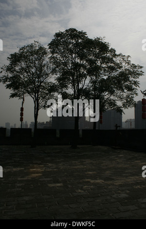 Le centre-ville de Xian, donnant sur le mur de la ville Banque D'Images