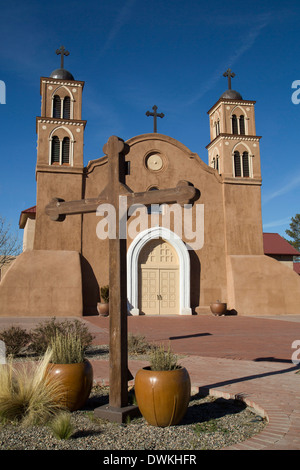 Mission San Miguel de Socorro, date de 1598, Socorro, Nouveau Mexique, États-Unis d'Amérique, Amérique du Nord Banque D'Images