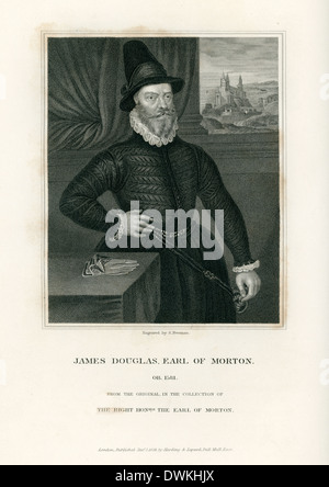 Portrait de James Douglas, 4e comte de Morton, le dernier des quatre régents de l'Écosse pendant la minorité du roi Jacques VI. Banque D'Images