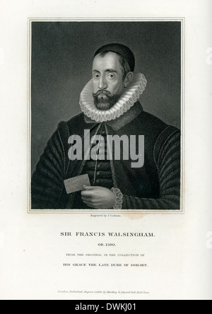 Portrait de Sir Francis Walsingham, était secrétaire principal de la Reine Elizabeth I Banque D'Images