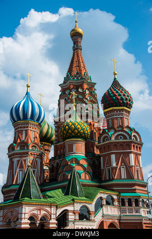 La Cathédrale Saint-Basile sur la Place Rouge, l'UNESCO World Heritage Site, Moscou, Russie, Europe Banque D'Images