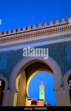 Bab Bou Jeloud, Fès, Maroc, Afrique du Nord, Afrique Banque D'Images