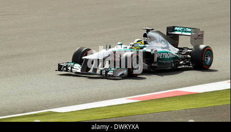 Nico Rosberg en Mercedes au Grand Prix britannique de Formule 1 2013, Silverstone, Northamptonshire, Angleterre, Royaume-Uni. Banque D'Images