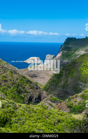 Le paysage de l'ouest de Maui et le littoral, Maui, Hawaï, États-Unis d'Amérique, du Pacifique Banque D'Images