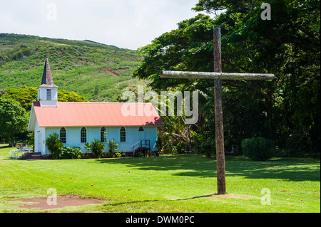 Notre Dame des Sept Douleurs, l'église de l'île de Molokai, Hawaï, États-Unis d'Amérique, du Pacifique Banque D'Images